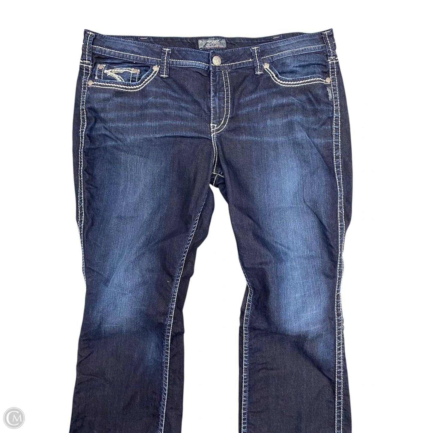 Jeans Boot Cut By Silver In Blue Denim, Size: 18