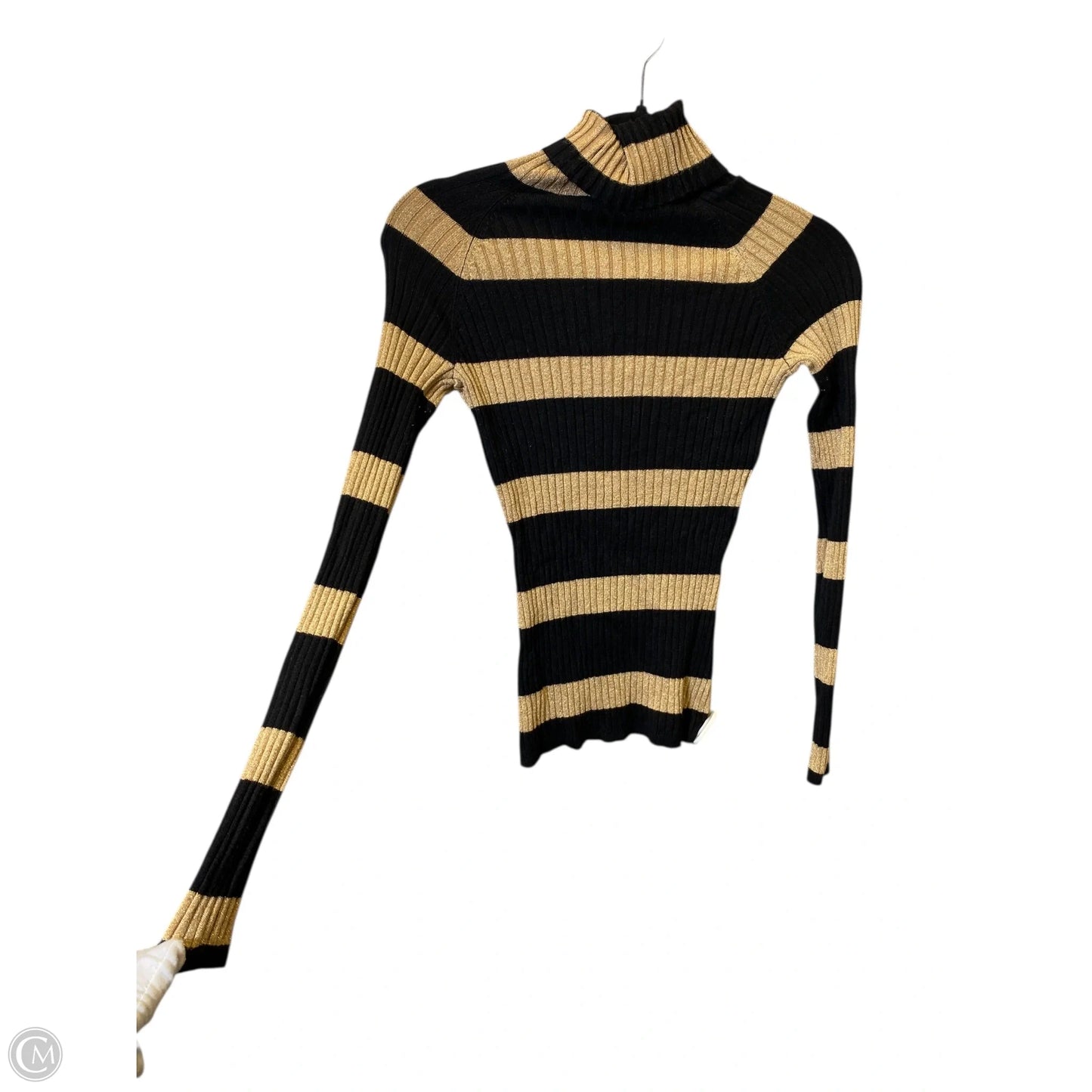 Top Long Sleeve By International Concepts In Black & Gold, Size: Xs