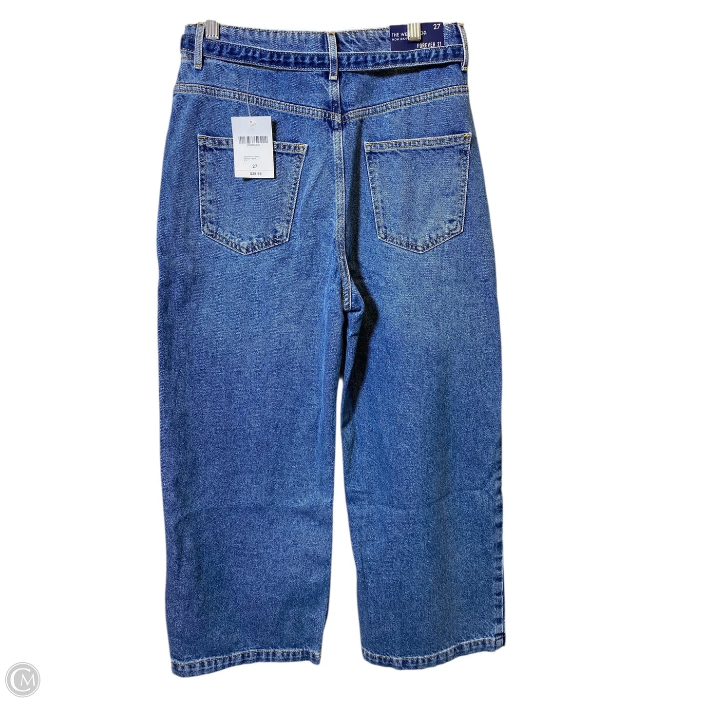 Jeans Straight By Forever 21 In Blue Denim, Size: 4