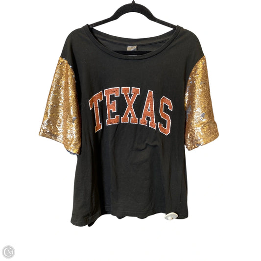 Top Short Sleeve By Clothes Mentor In Black & Gold, Size: 2x