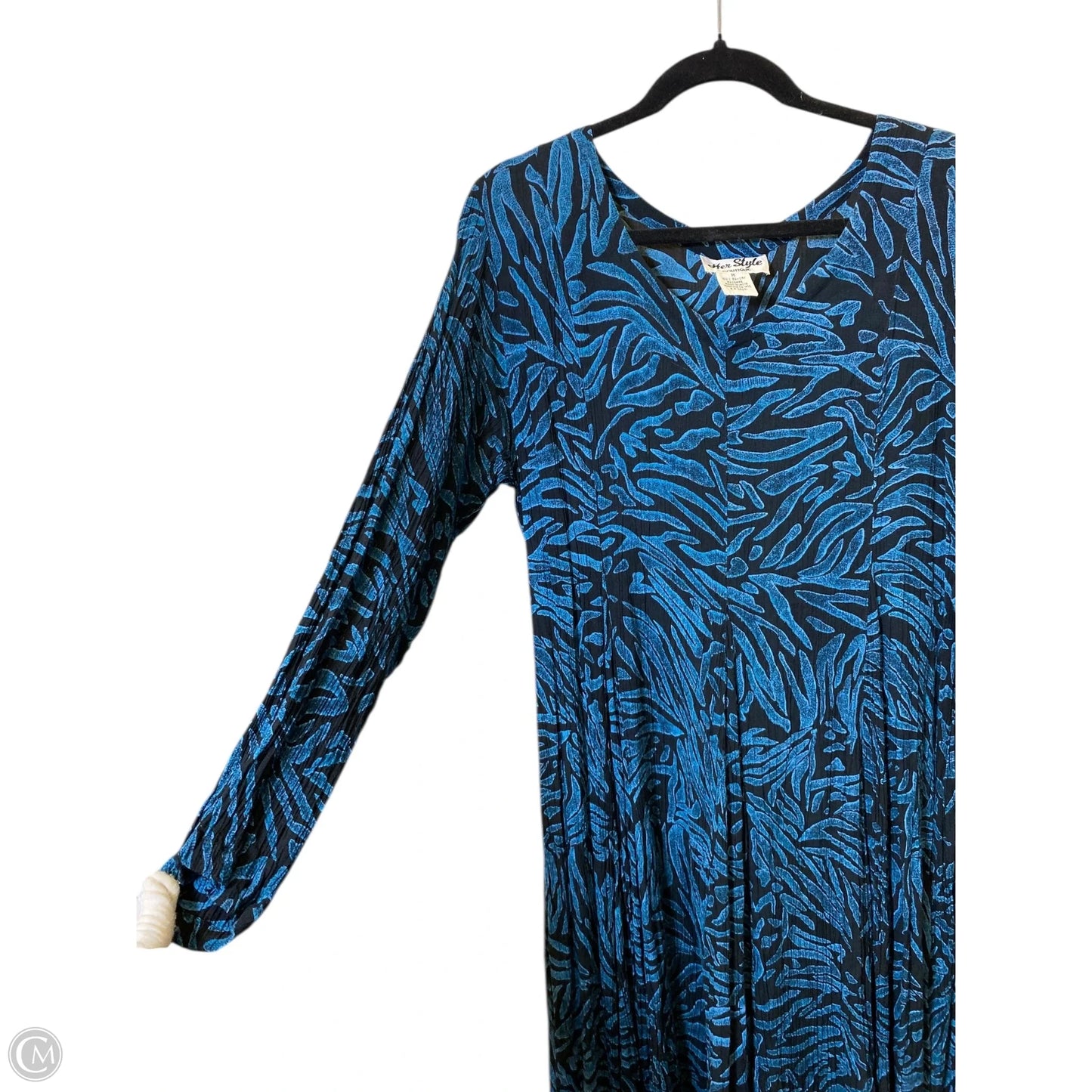Dress Casual Maxi By Clothes Mentor In Black & Blue, Size: M