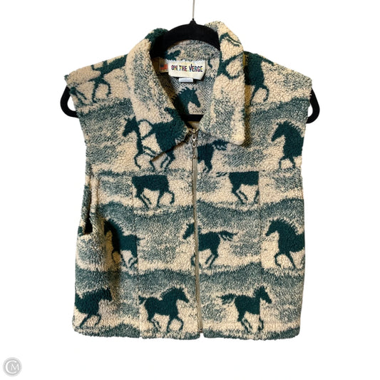 Vest Faux Fur & Sherpa By Clothes Mentor In Cream & Green, Size: M