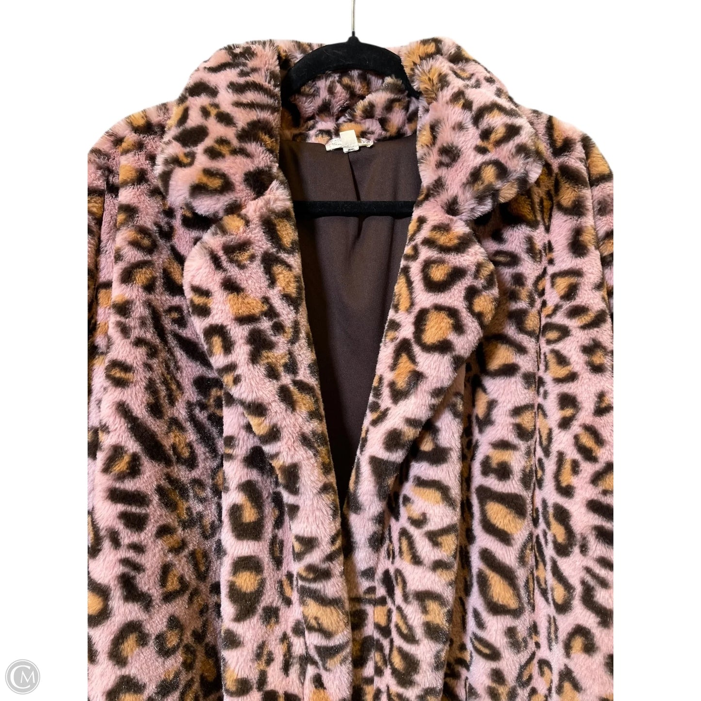 Jacket Faux Fur & Sherpa By Clothes Mentor In Animal Print, Size: L