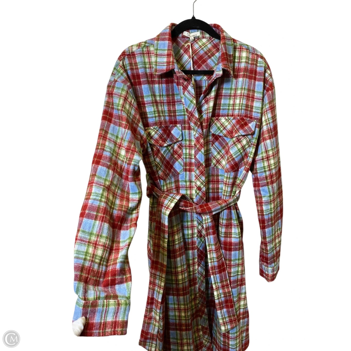 Dress Casual Midi By Clothes Mentor In Plaid Pattern, Size: L