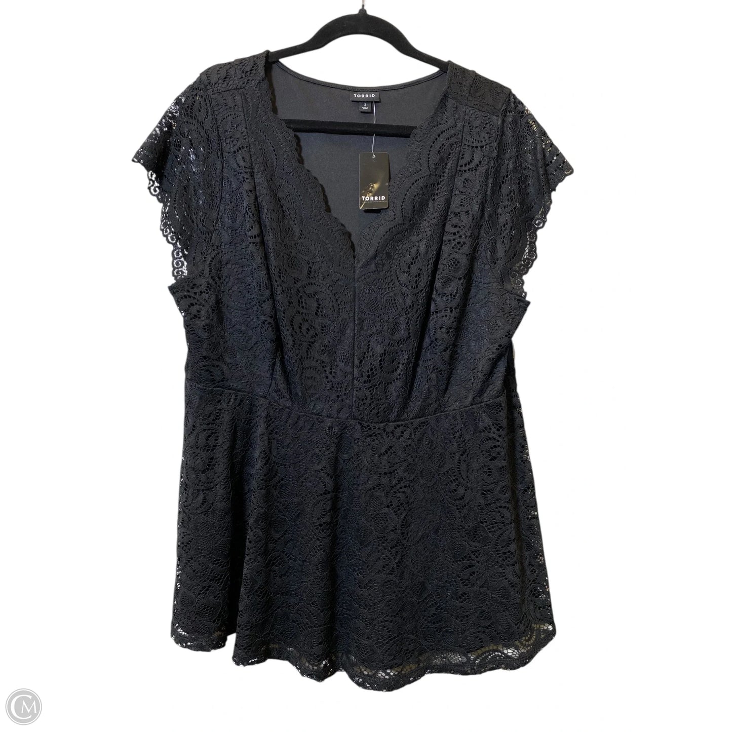 Blouse Short Sleeve By Torrid In Black, Size: 2x