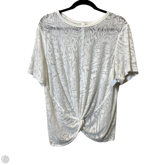 Athletic Top Short Sleeve By Lululemon In White, Size: 12