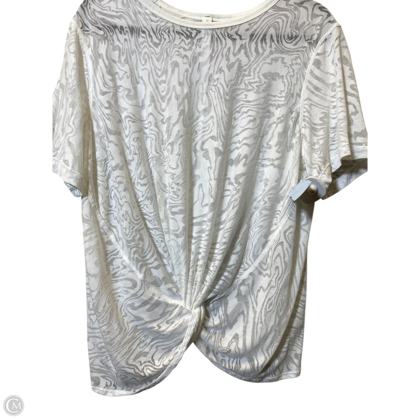 Athletic Top Short Sleeve By Lululemon In White, Size: 12