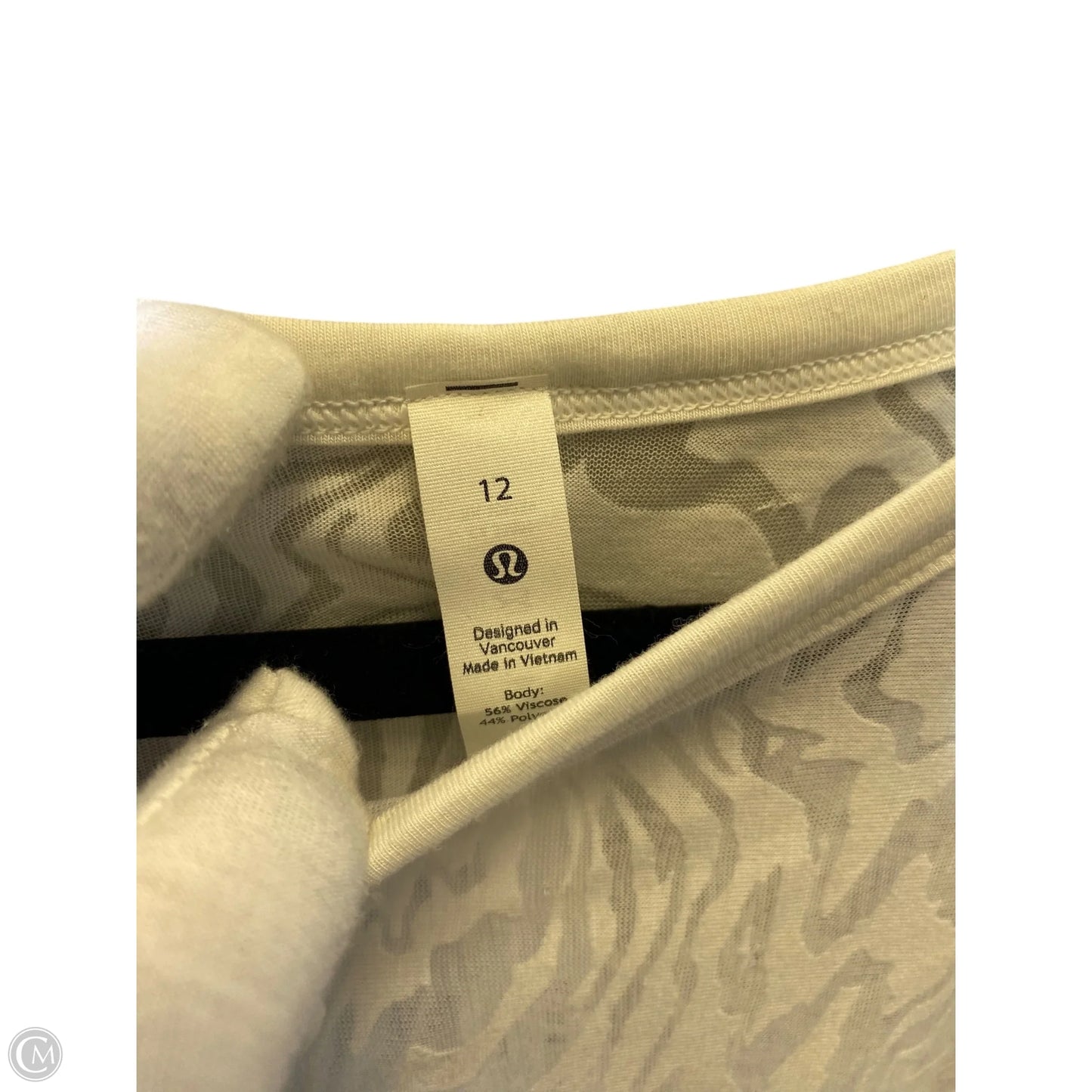 Athletic Top Short Sleeve By Lululemon In White, Size: 12