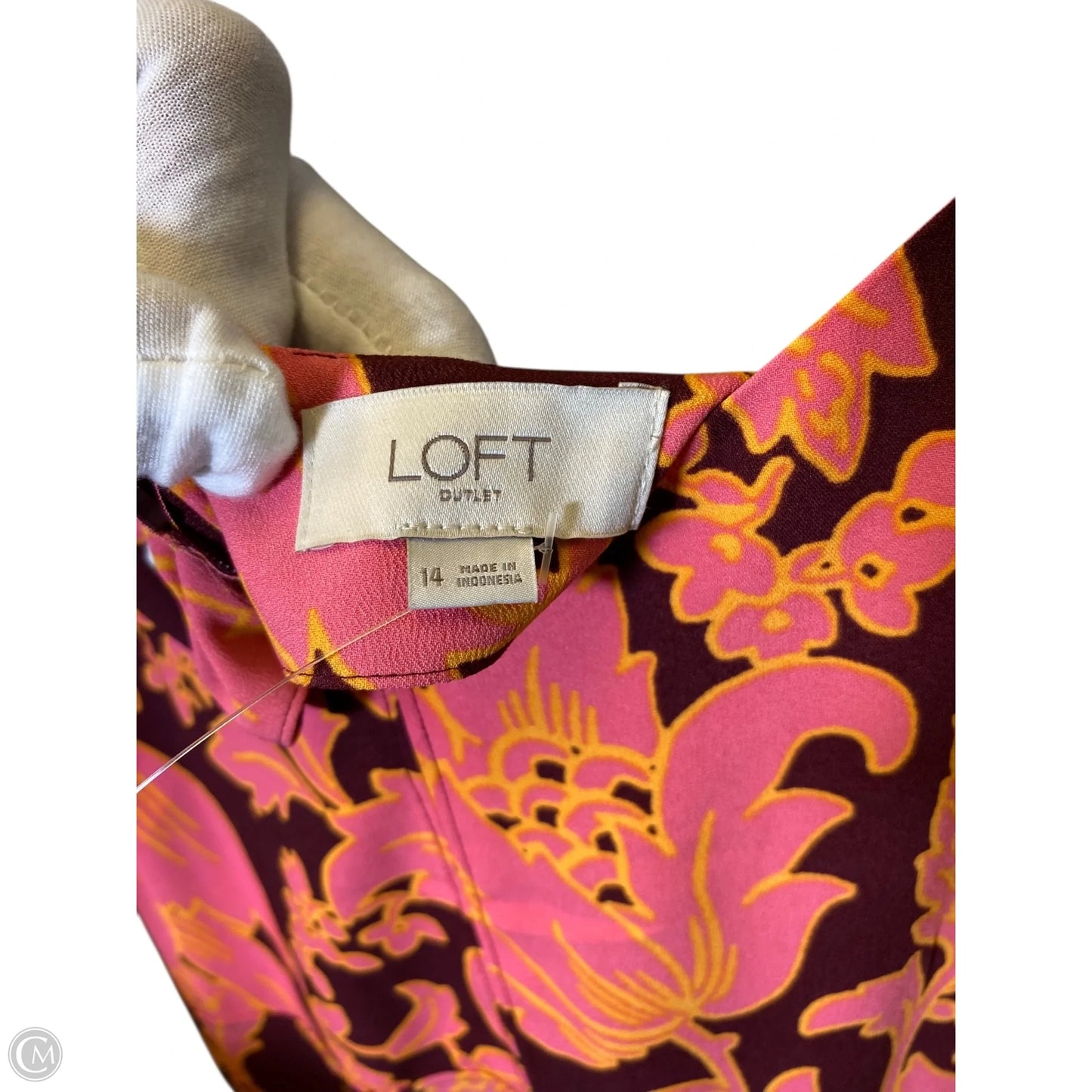 Dress Casual Midi By Loft In Floral Print, Size: 14