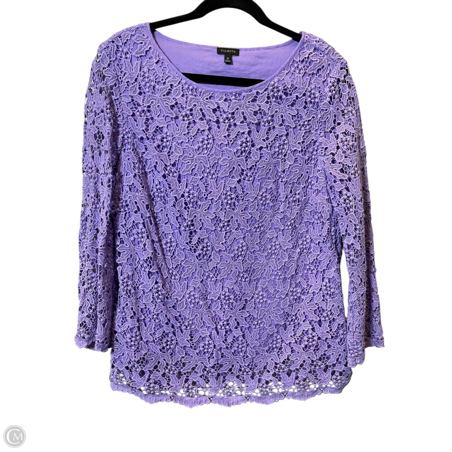 Blouse Long Sleeve By Talbots In Purple, Size: 16