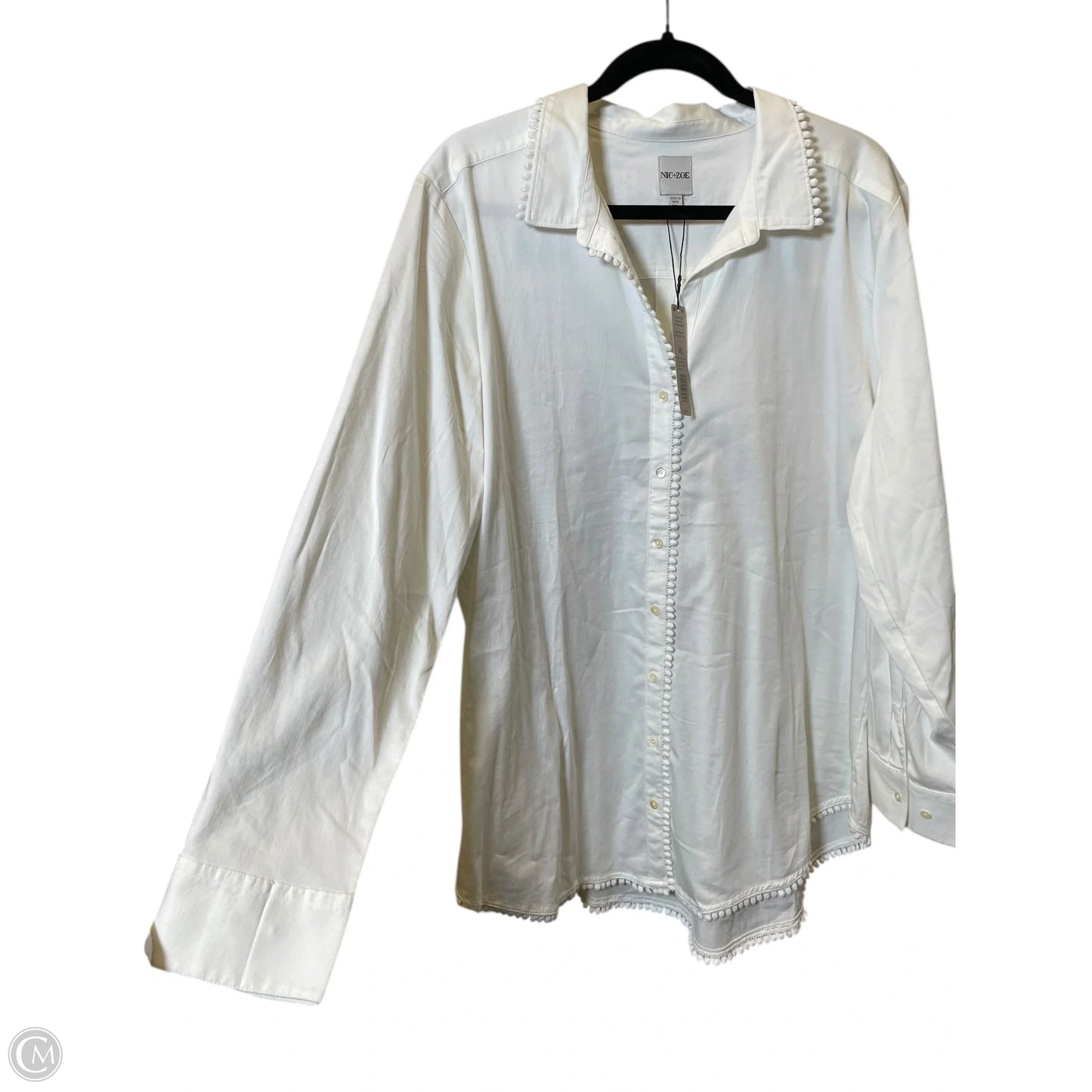 Top Long Sleeve By Nic + Zoe In Cream, Size: Xl