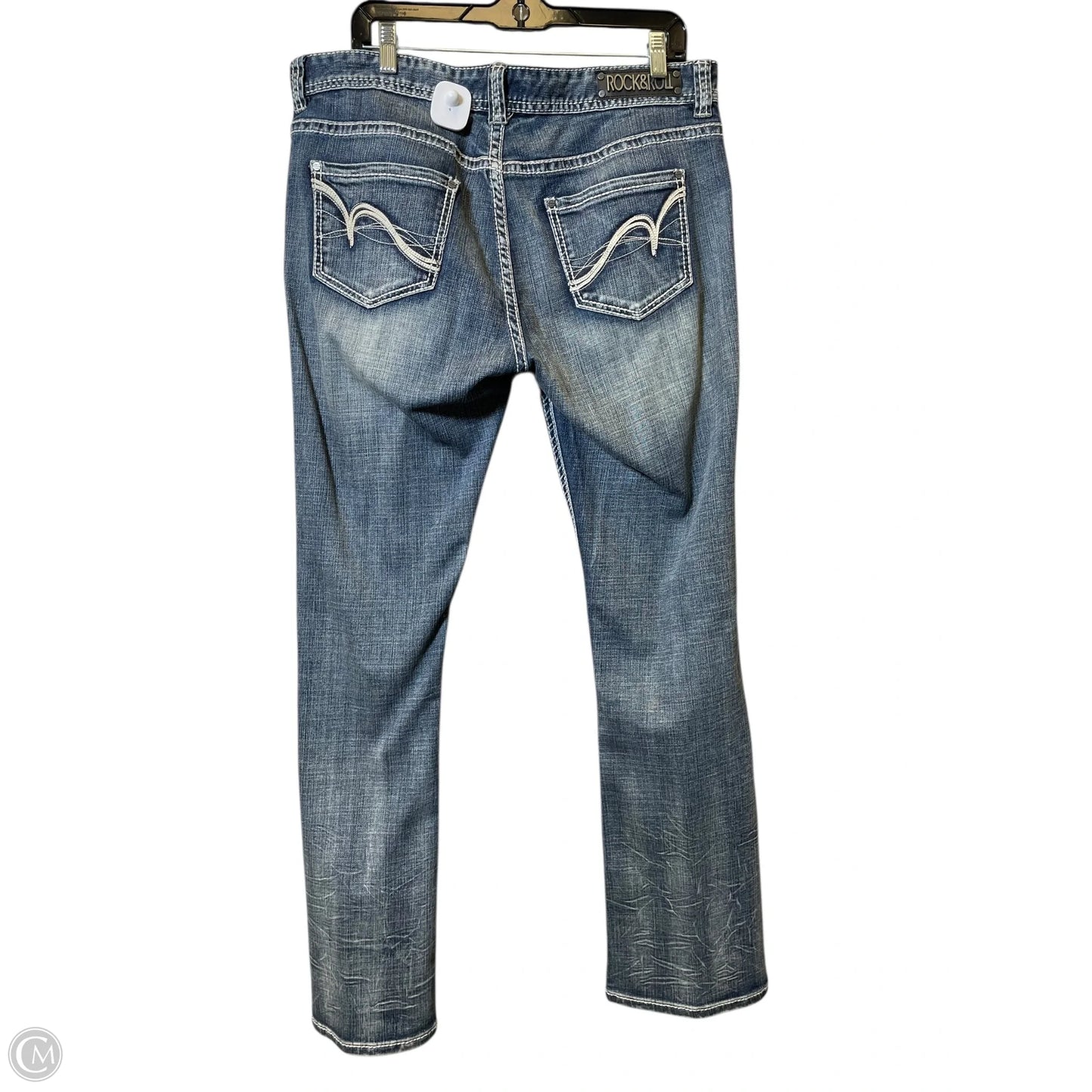 Jeans Boyfriend By Rock & Roll In Blue Denim, Size: 14