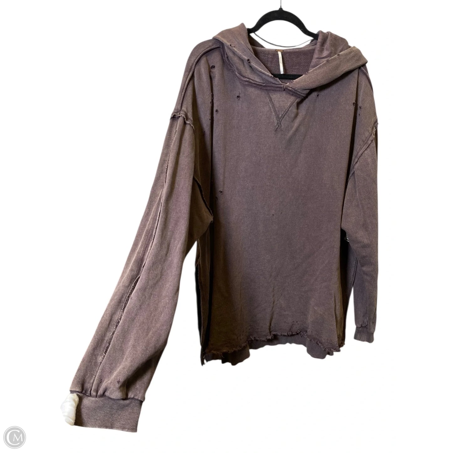 Sweatshirt Hoodie By Free People In Purple, Size: L