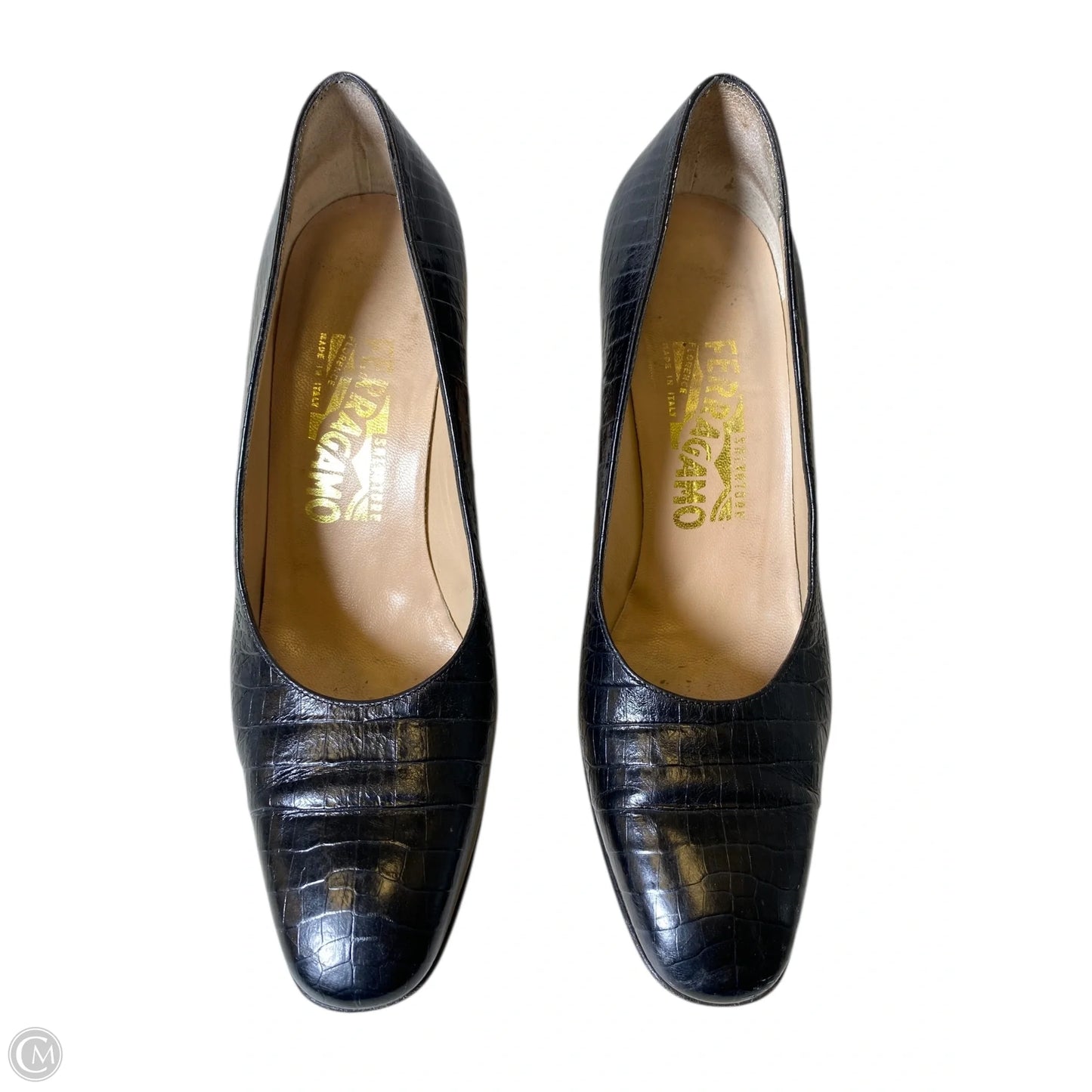 Shoes Luxury Designer By Ferragamo In Black, Size: 7