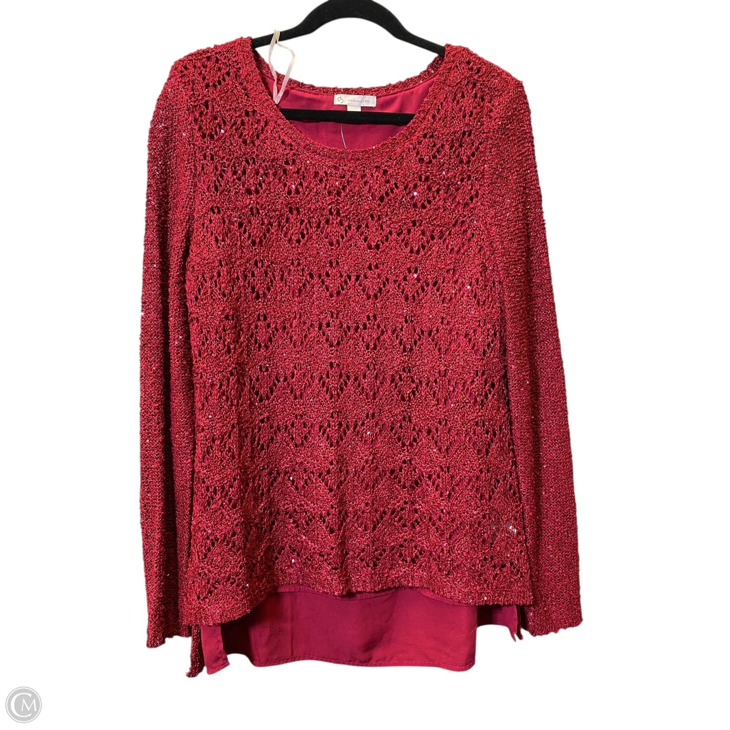 Sweater By Cb Studio In Red, Size: Xl