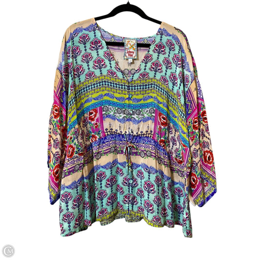 Top 3/4 Sleeve By Johnny Was In Multi-colored, Size: Xl