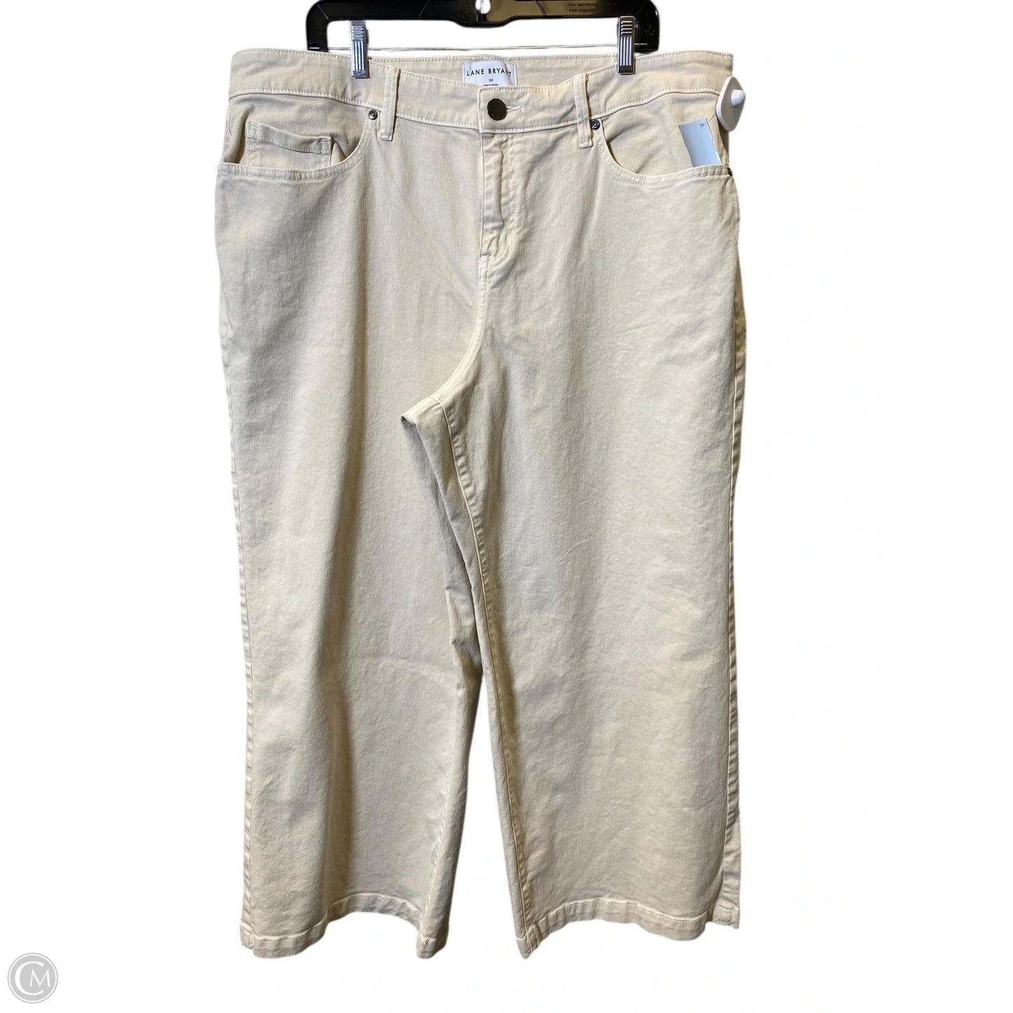 Jeans Wide Leg By Lane Bryant In Cream Denim, Size: 18