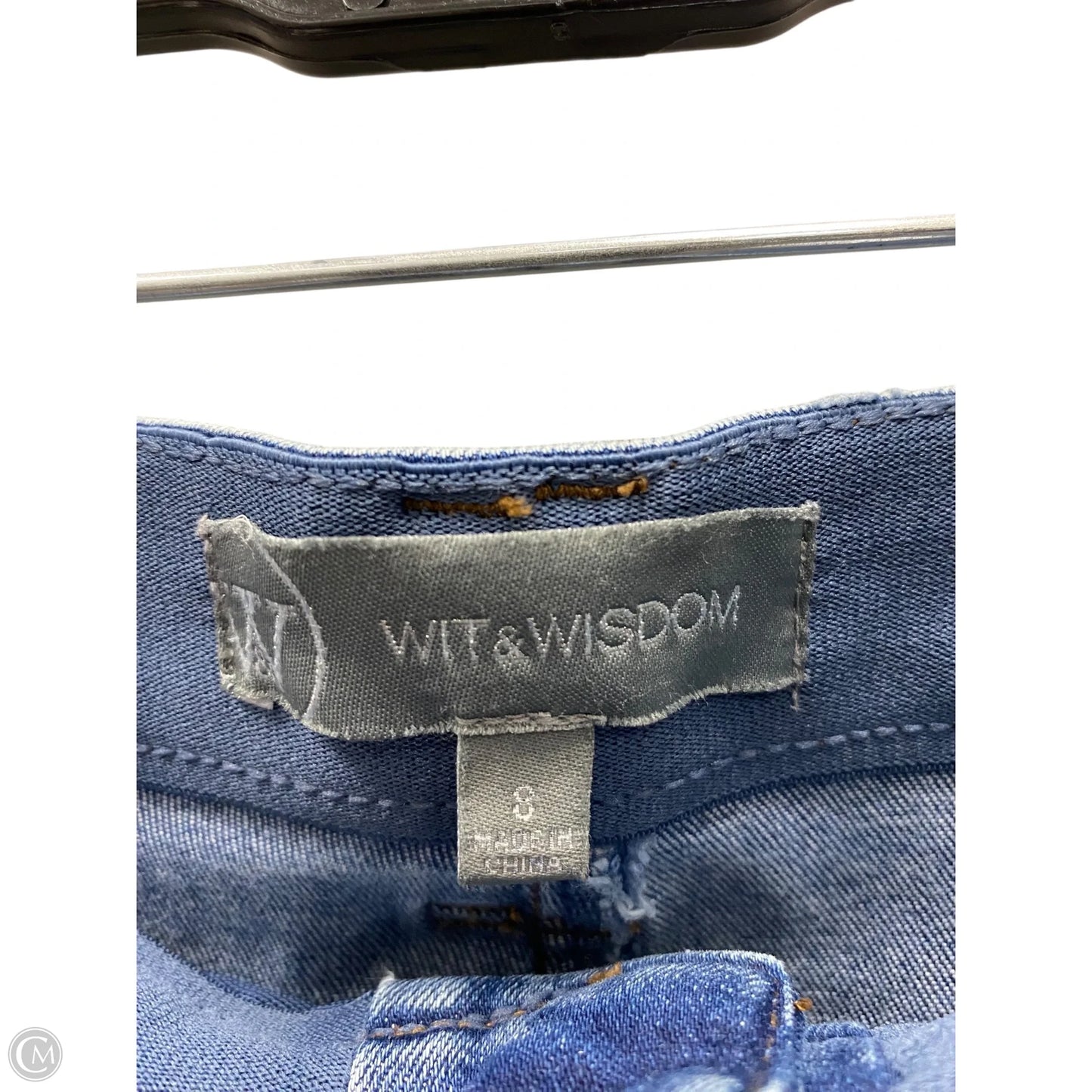 Jeans Straight By Wit & Wisdom In Blue Denim, Size: 8