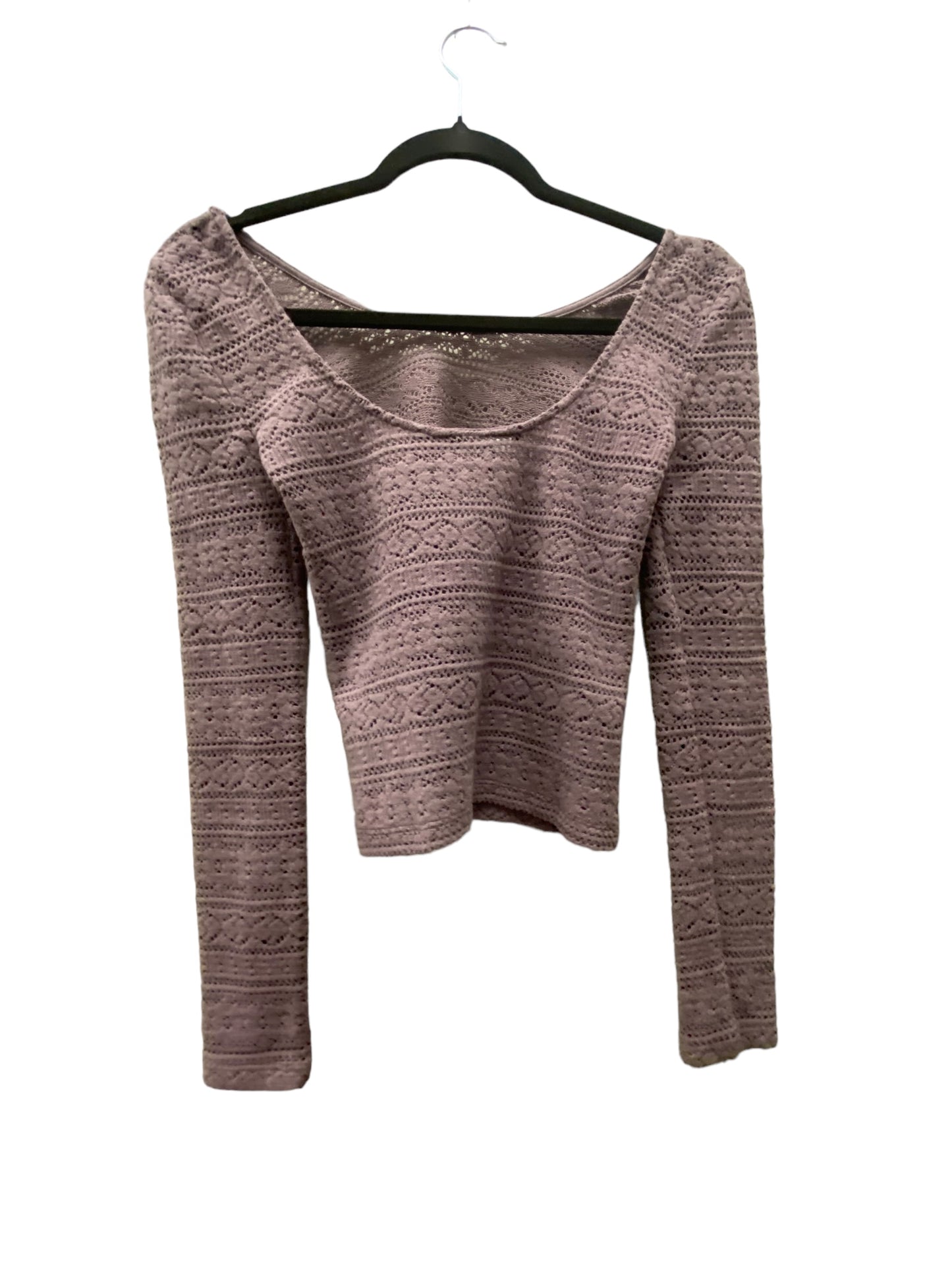 Top Long Sleeve By American Eagle In Purple, Size: Xs