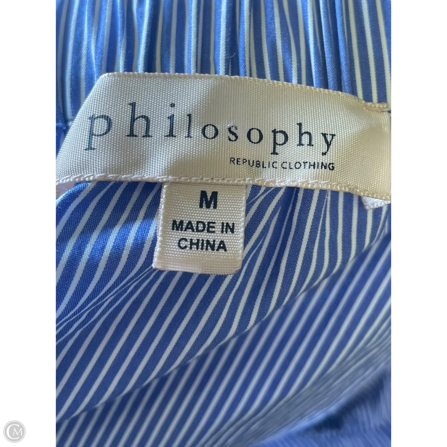 Blouse 3/4 Sleeve By Philosophy In Striped Pattern, Size: M