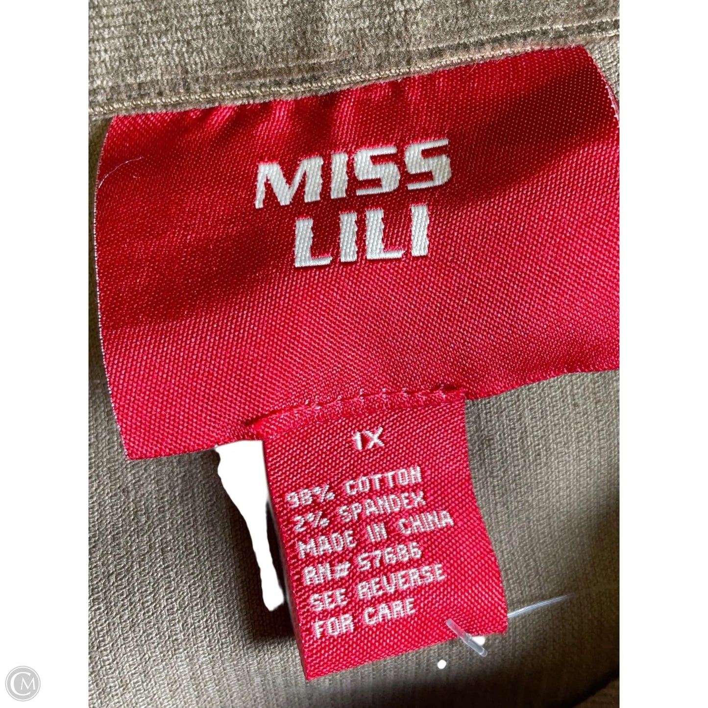 Jacket Denim By Clothes Mentor In Brown, Size: 1x