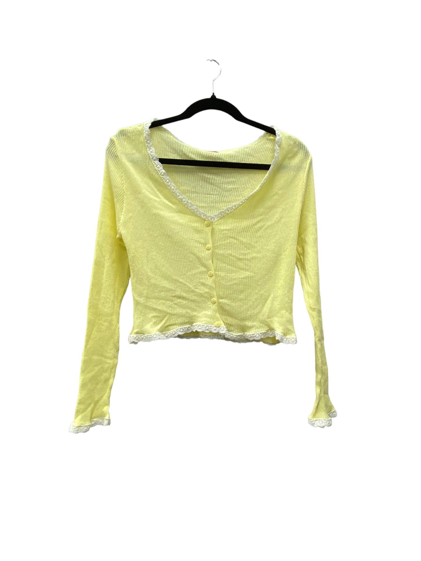 Blouse Long Sleeve By Clothes Mentor In Yellow, Size: Xs