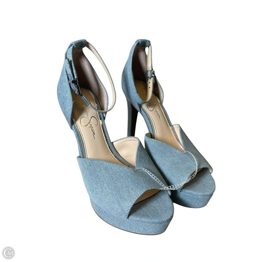 Sandals Heels Stiletto By Jessica Simpson In Blue, Size: 9