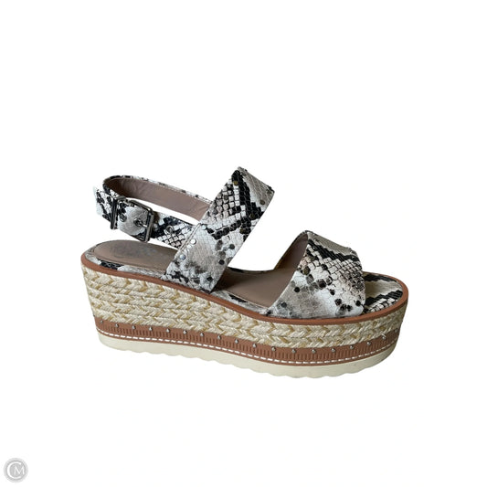 Sandals Heels Platform By Vince Camuto In Snakeskin Print, Size: 8
