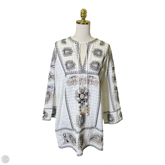 Top Long Sleeve By Zara In Black & Cream, Size: S