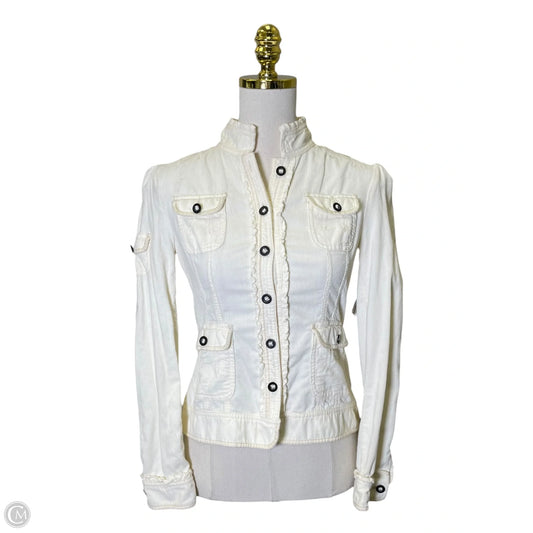 Jacket Denim By White House Black Market In Cream, Size: 6