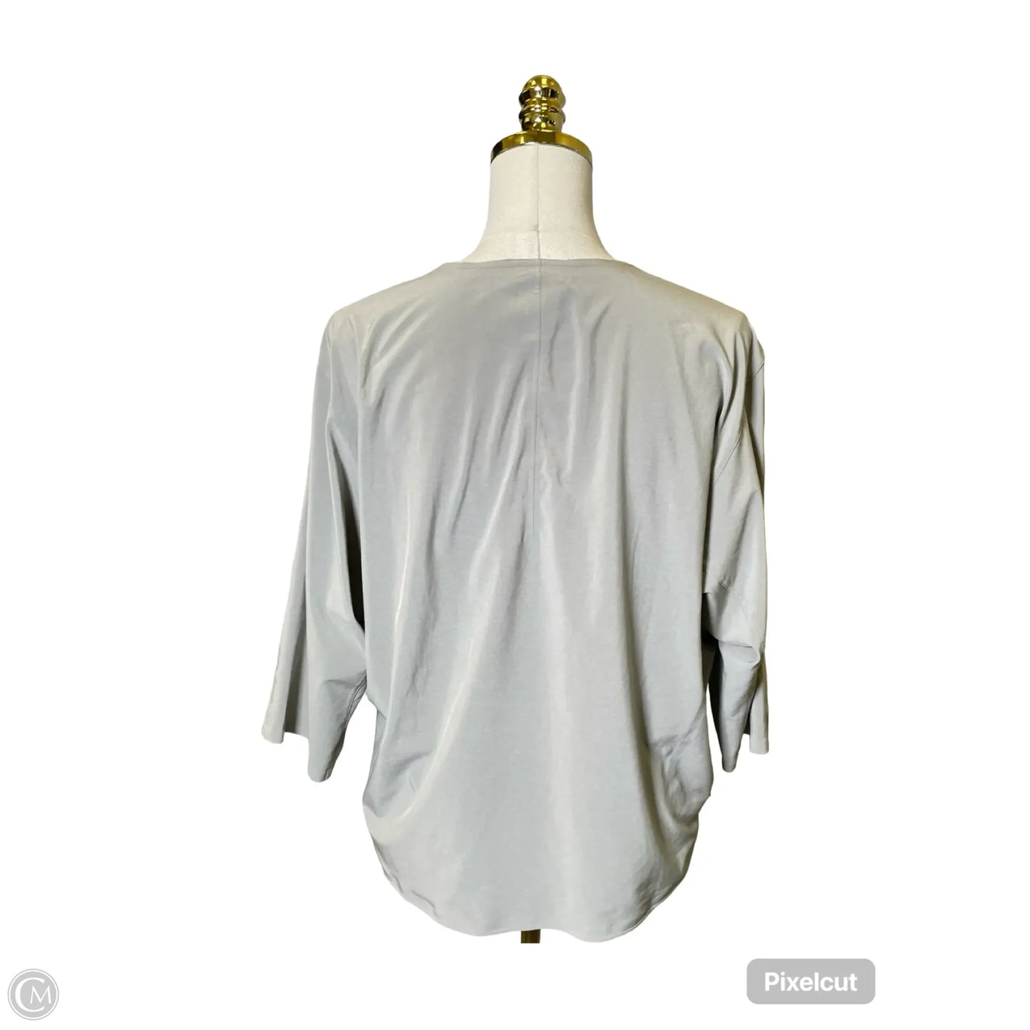 Athletic Top Short Sleeve By Lululemon In Grey, Size: L