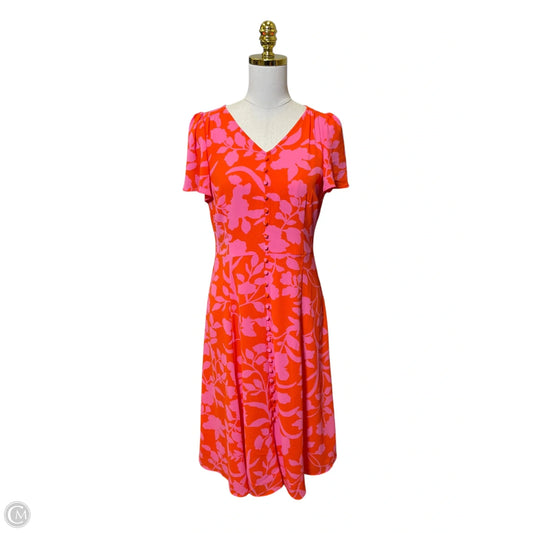 Dress Casual Midi By Talbots In Orange & Pink, Size: 6