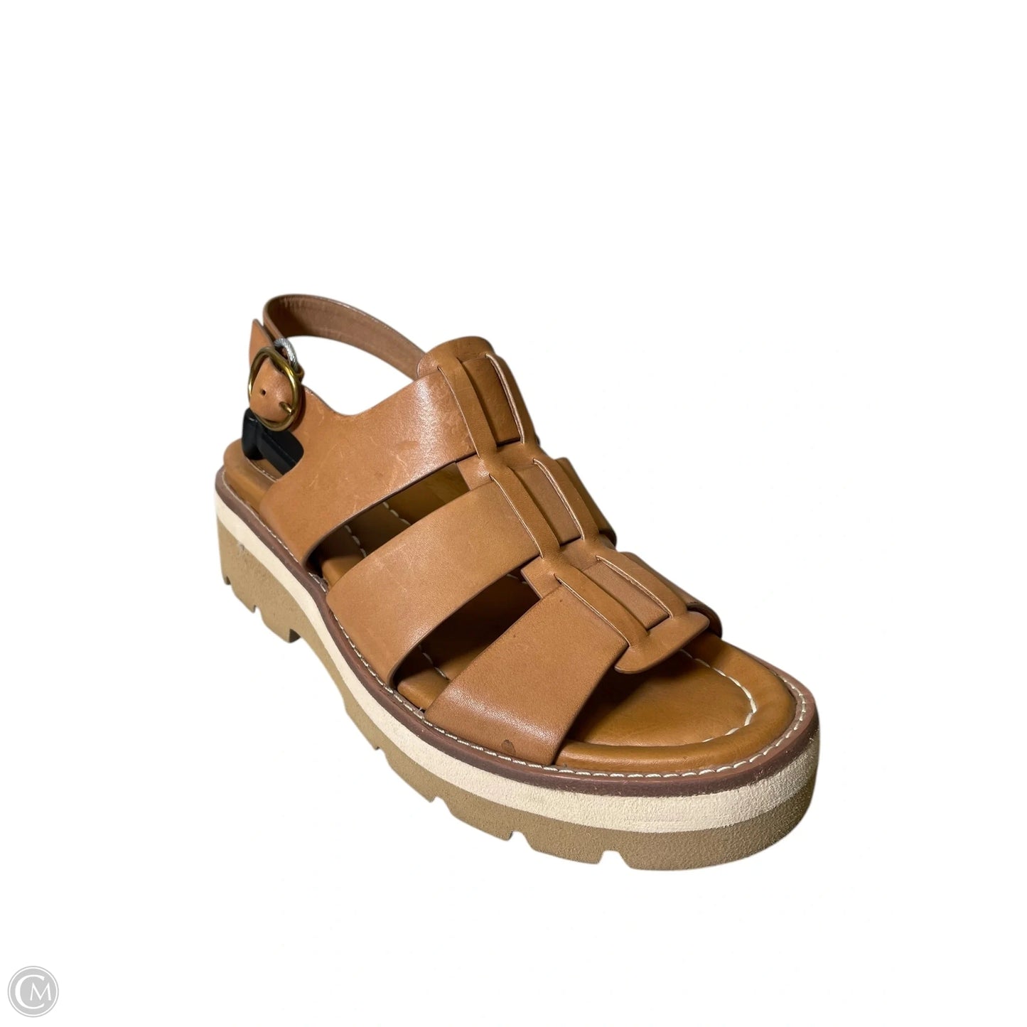 Sandals Heels Wedge By Sofft In Tan, Size: 8.5