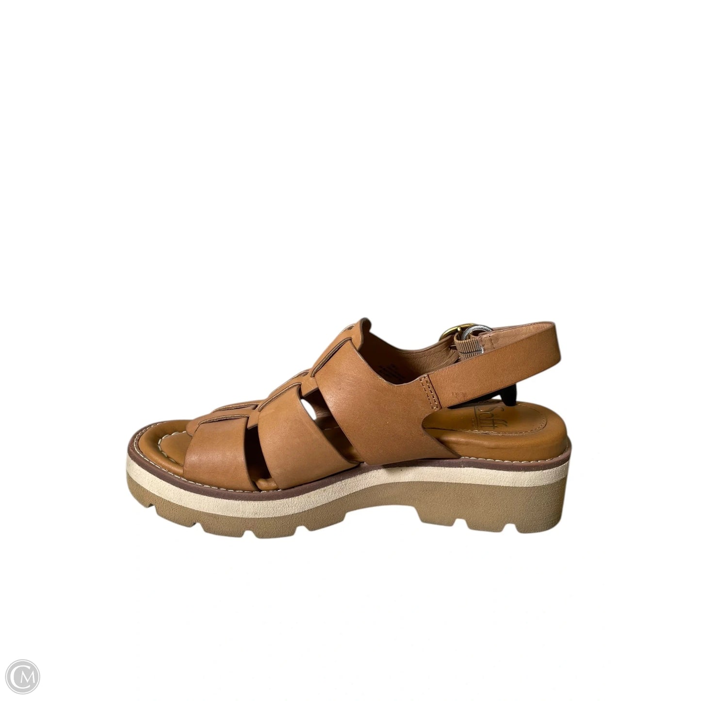 Sandals Heels Wedge By Sofft In Tan, Size: 8.5