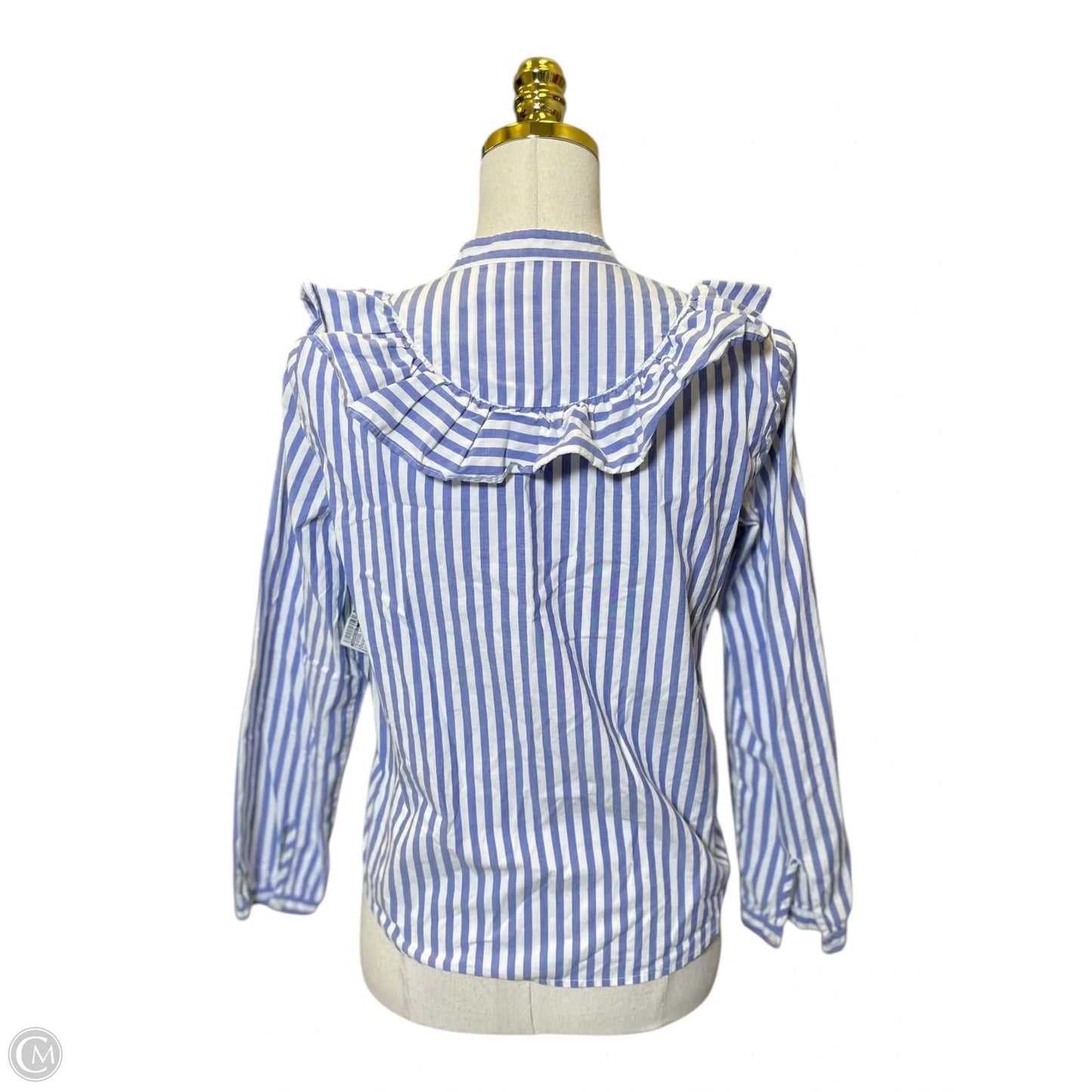 Blouse Long Sleeve By Madewell In Striped Pattern, Size: S