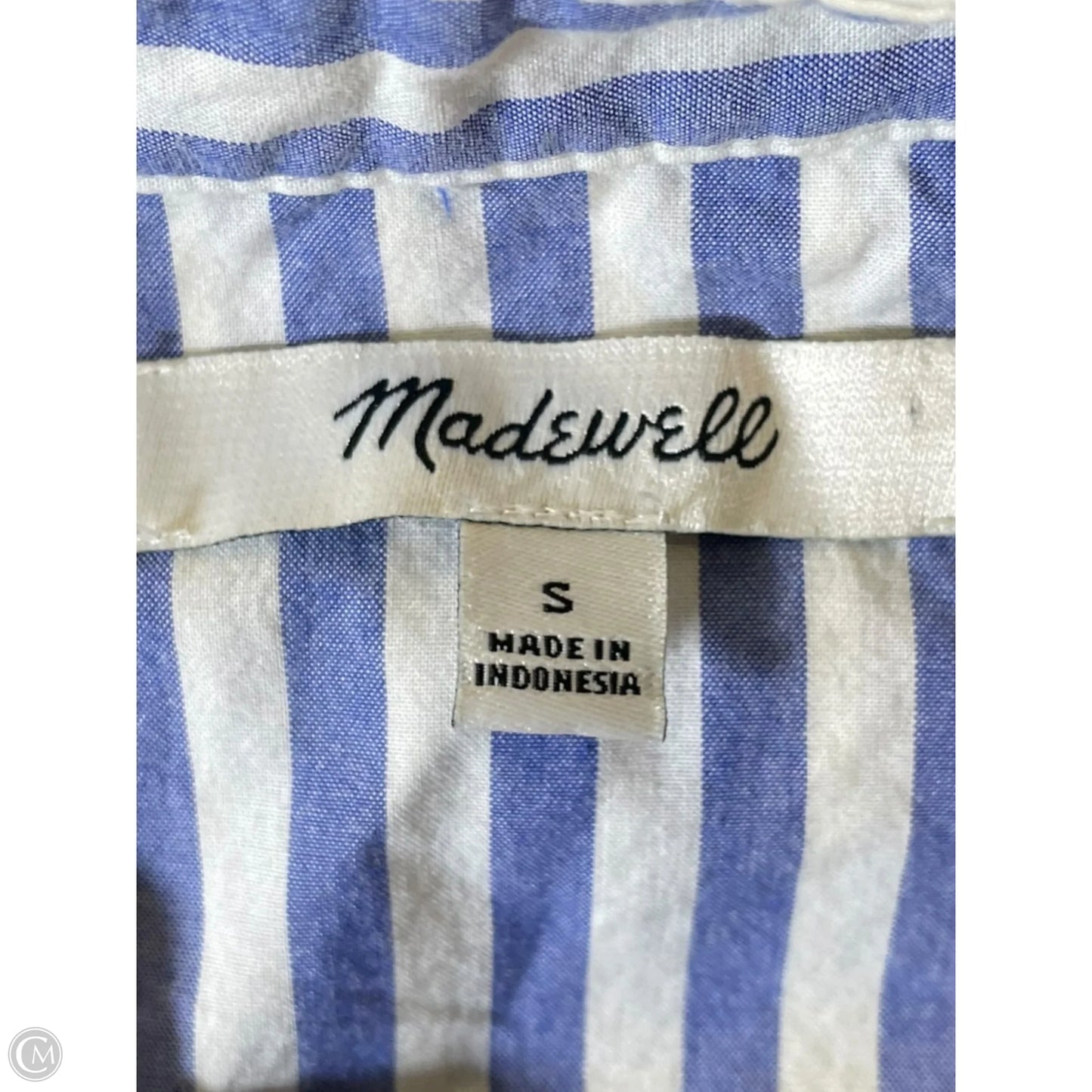 Blouse Long Sleeve By Madewell In Striped Pattern, Size: S