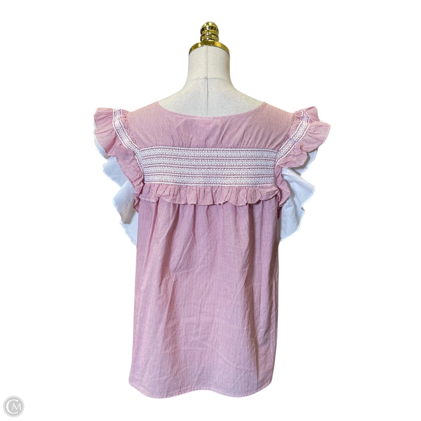 Blouse Sleeveless By Clothes Mentor In Red & White, Size: M