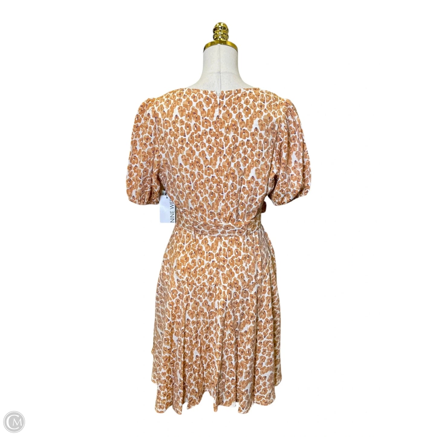 Dress Casual Midi By Nine West In Brown & White, Size: S