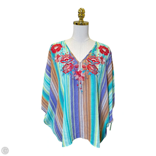 Blouse Short Sleeve By Savanna Jane In Multi-colored, Size: S