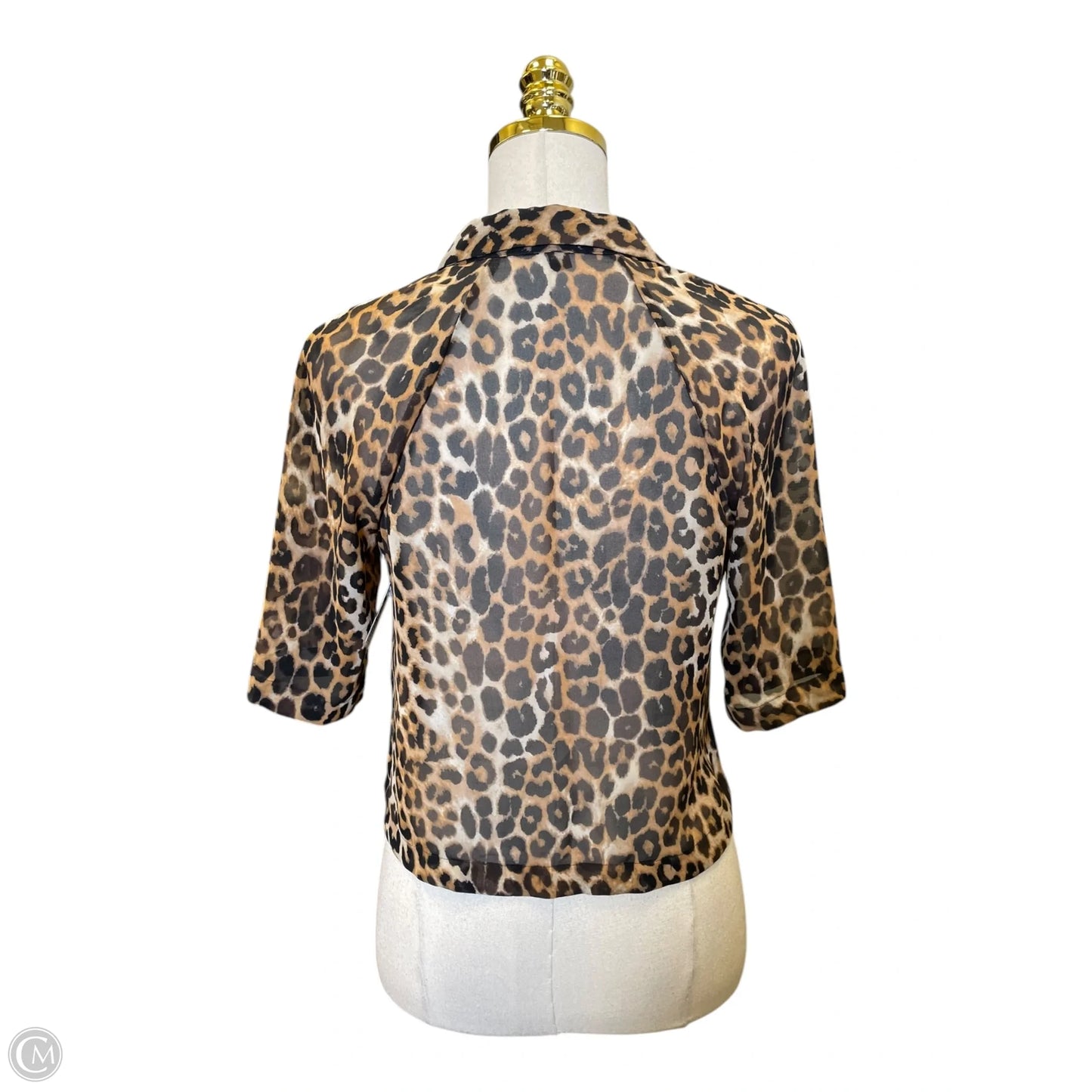 Blouse Short Sleeve By Express In Animal Print, Size: Xs