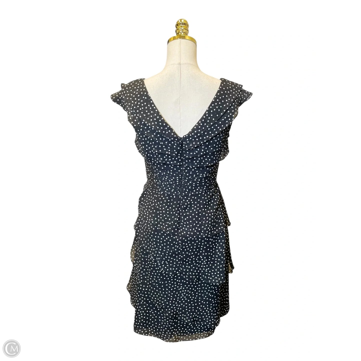 Dress Casual Midi By Adrianna Papell In Polkadot Pattern, Size: 6