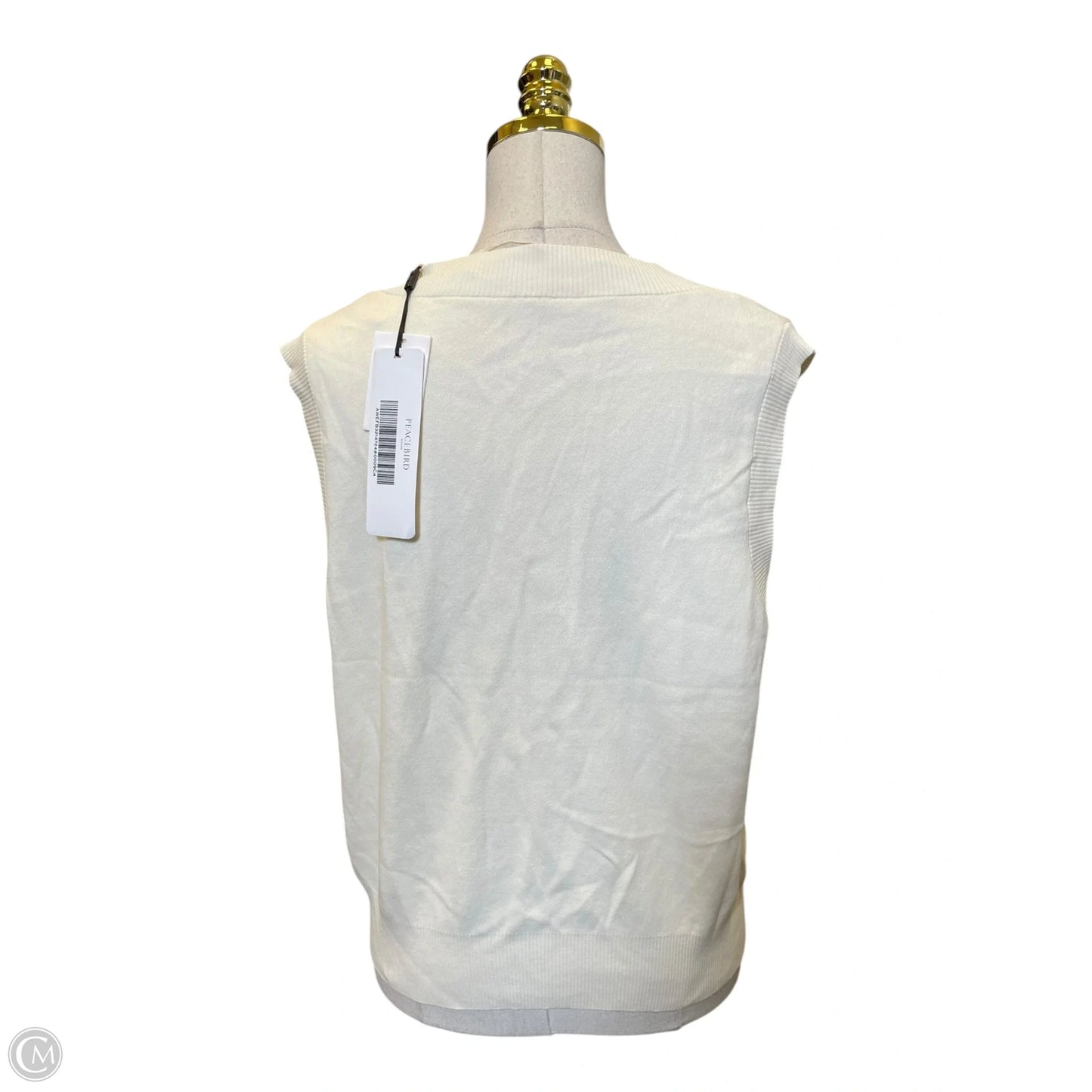 Vest Sweater By Clothes Mentor In Cream, Size: L