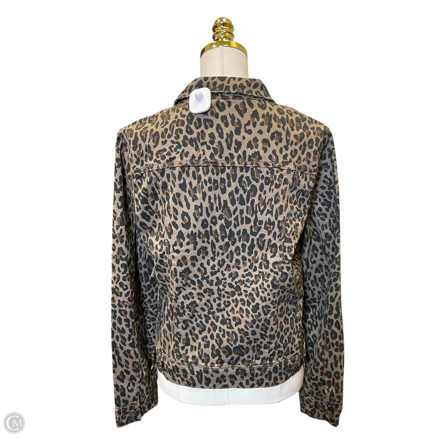 Jacket Denim By Nine West In Animal Print, Size: L
