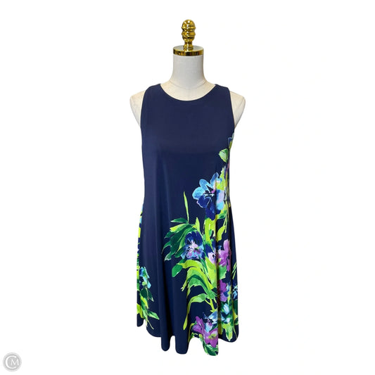 Dress Casual Midi By Lauren By Ralph Lauren In Navy, Size: L