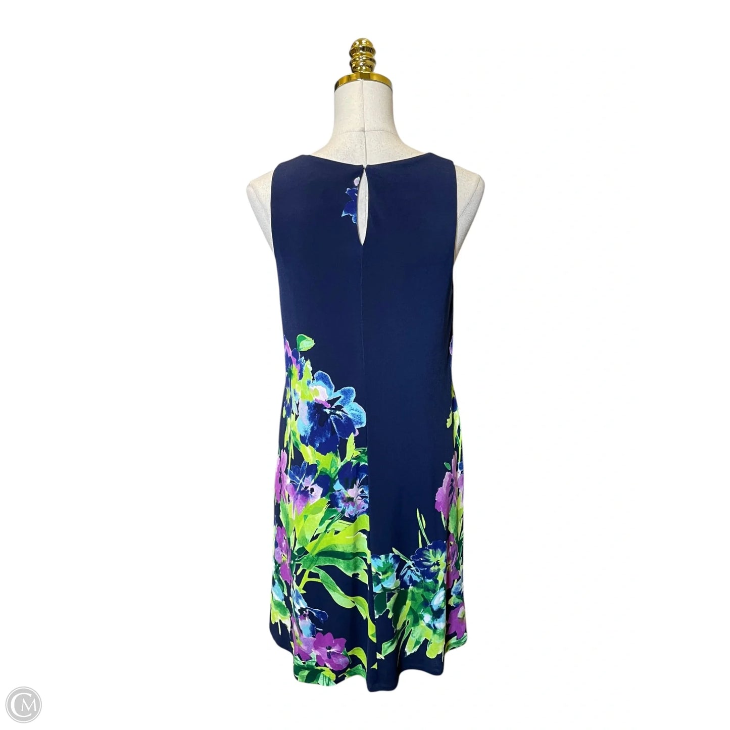 Dress Casual Midi By Lauren By Ralph Lauren In Navy, Size: L