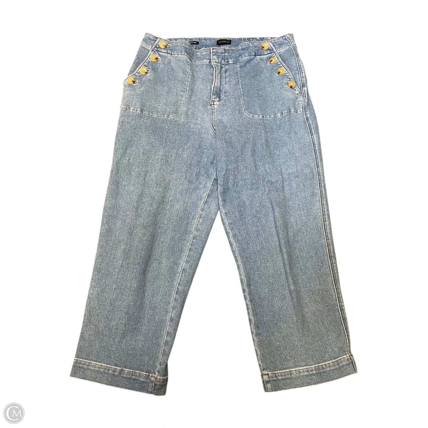 Jeans Straight By Talbots In Blue Denim, Size: 14