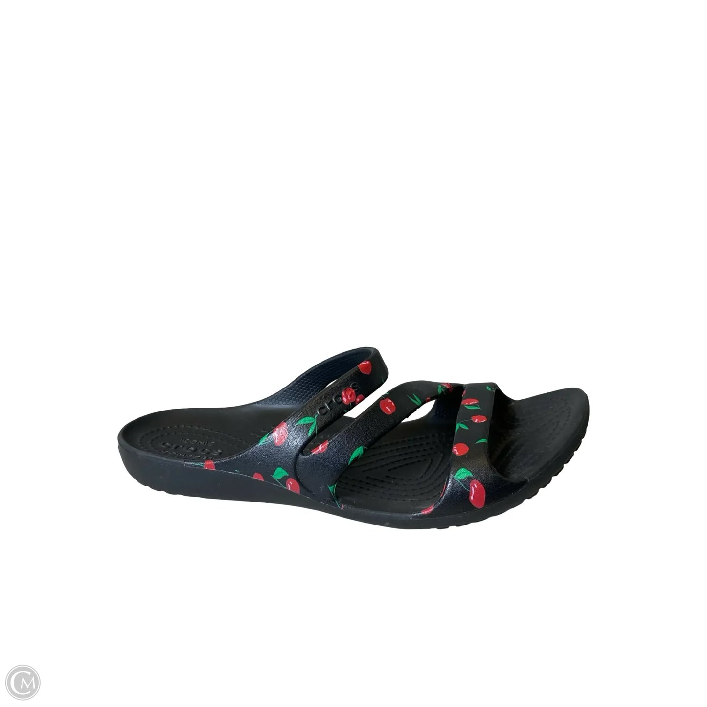 Sandals Flats By Crocs In Black, Size: 9