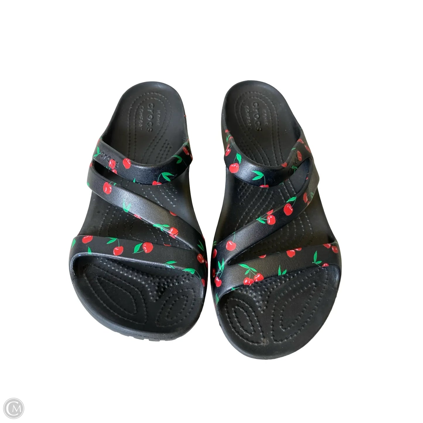 Sandals Flats By Crocs In Black, Size: 9