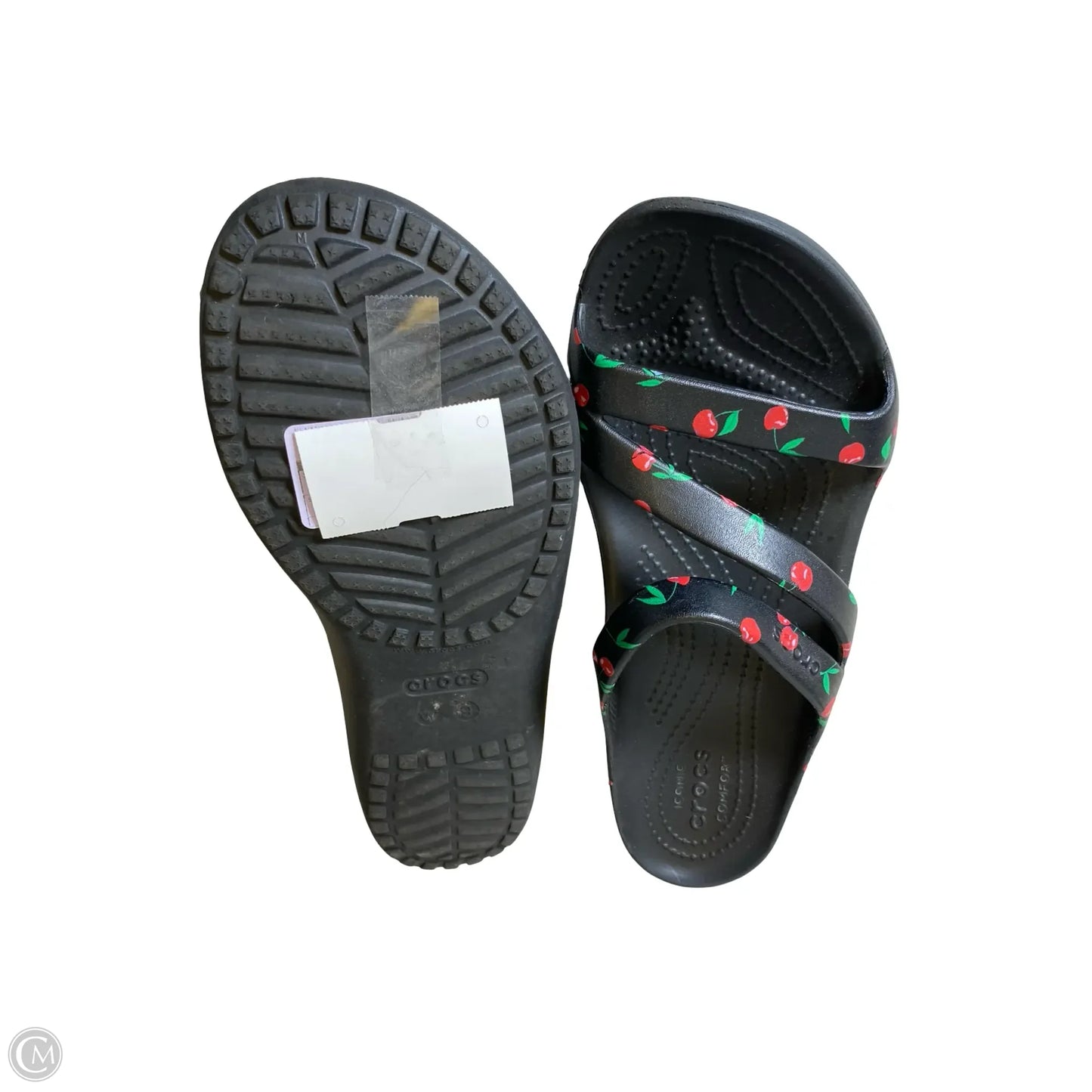 Sandals Flats By Crocs In Black, Size: 9