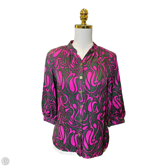 Blouse 3/4 Sleeve By Trina Turk In Multi-colored, Size: S
